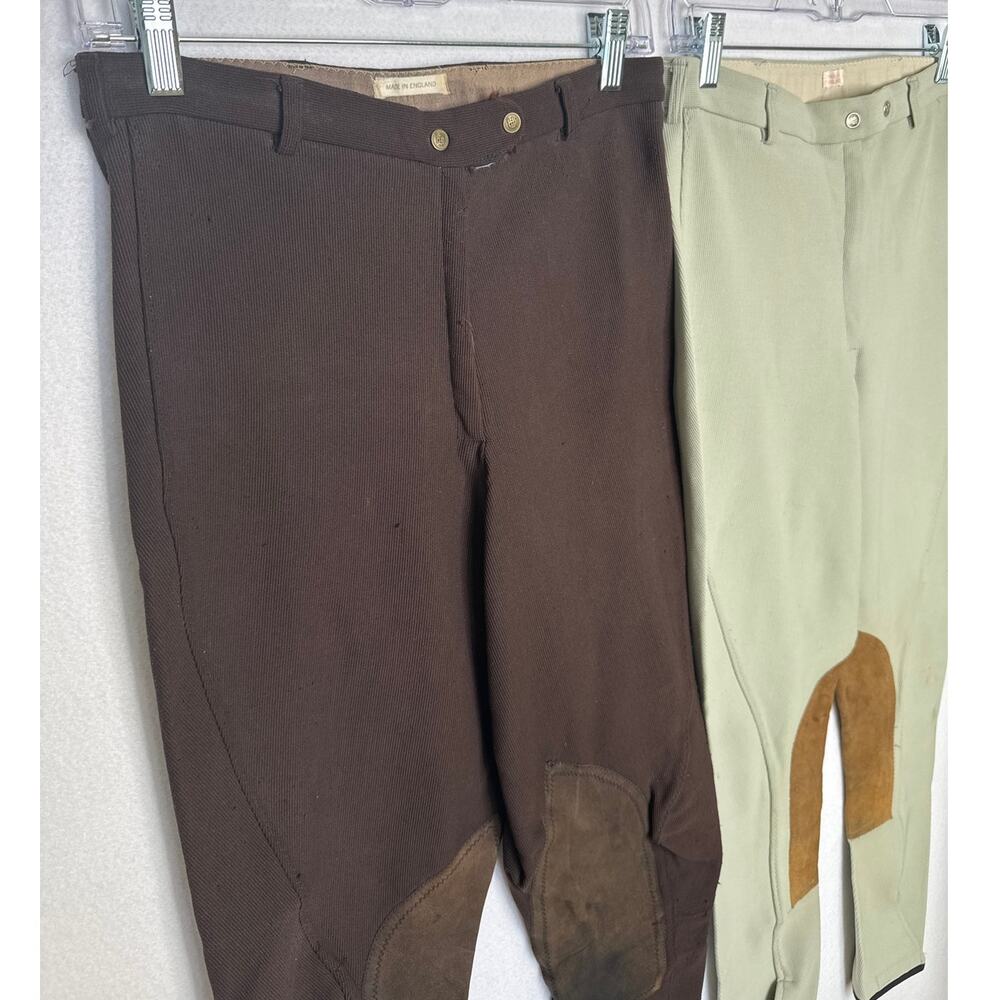 Vintage 1980s Harry Hall London Riding Breeches 28L Leather Patch Set 28L - Picture 4 of 14